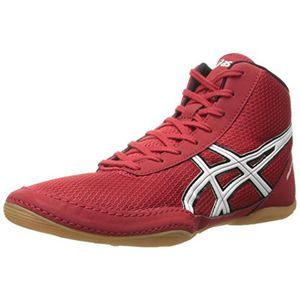 Asics Boys Matflex 5 GS Red Colorblock Mesh Wrestling Shoes. Worn 1 season.